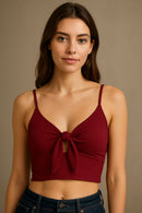 Cropped Canelado Nó