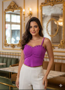 Cropped Plissado Luxo