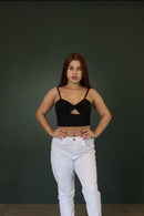 Cropped Torcido com Fenda